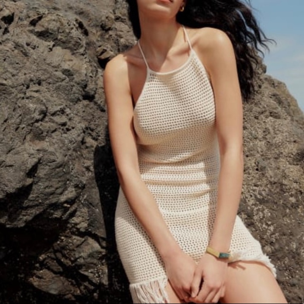 Reformation Brandon Open Knit Mini Dress